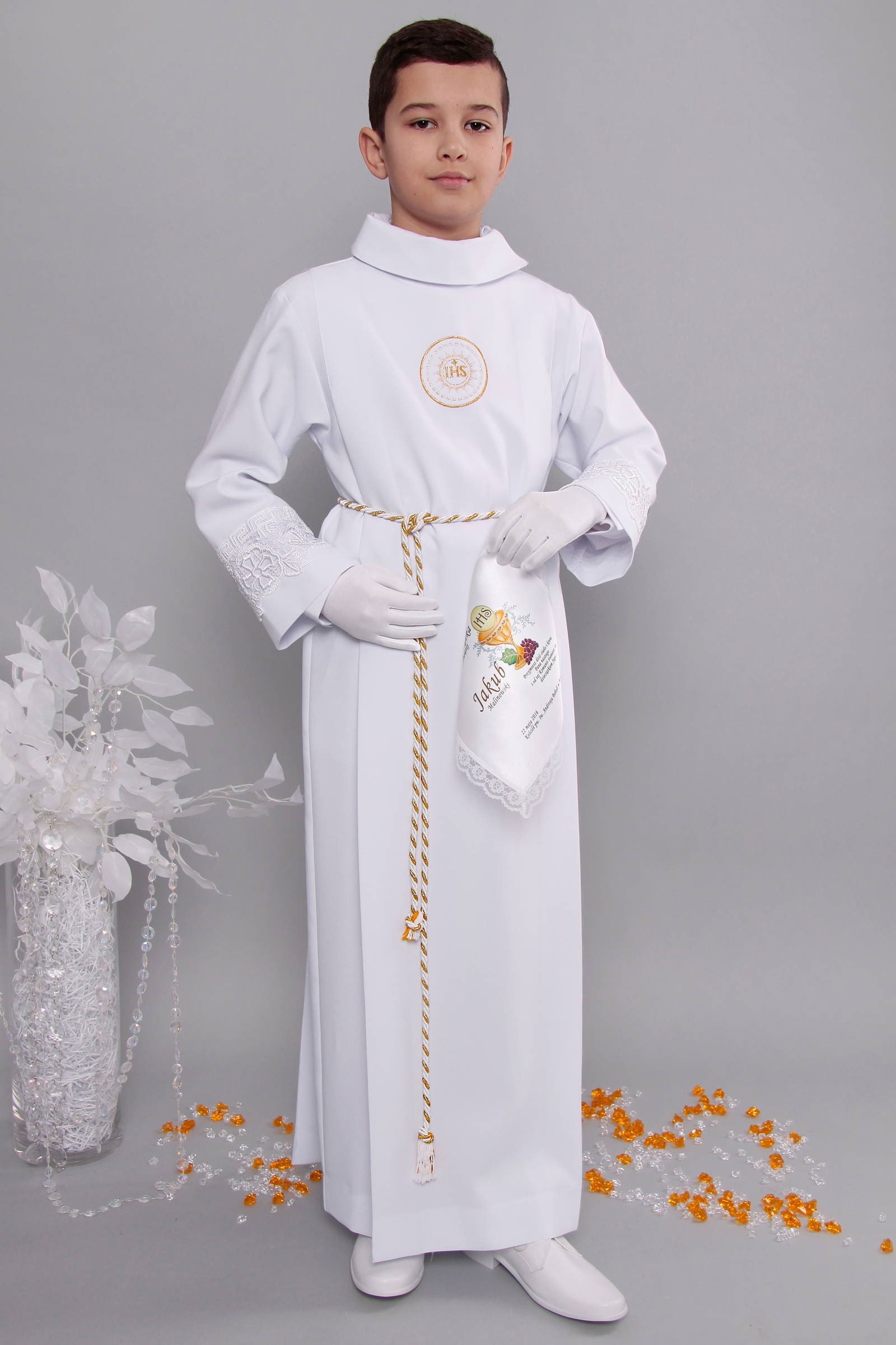 Kommunion albe mit guipure 13/UK-Z1 - obraz 2