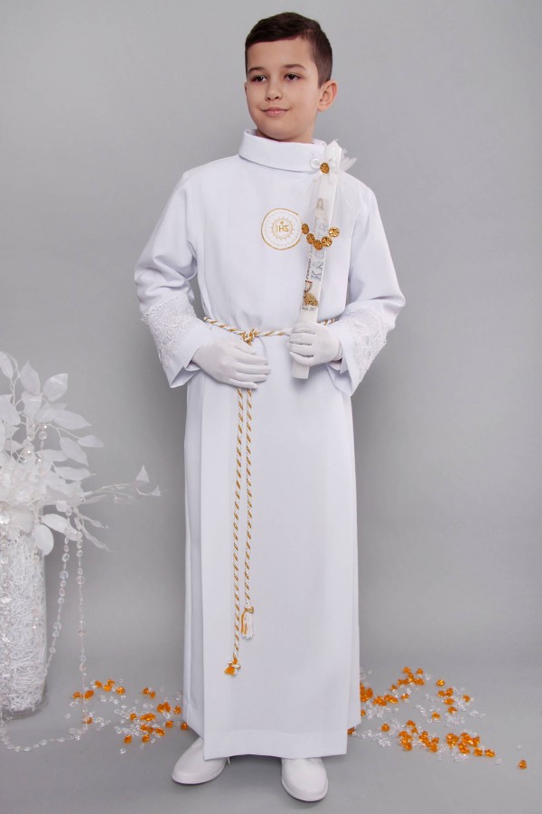 Kommunion albe mit guipure 13/UK-Z3 - obraz 3