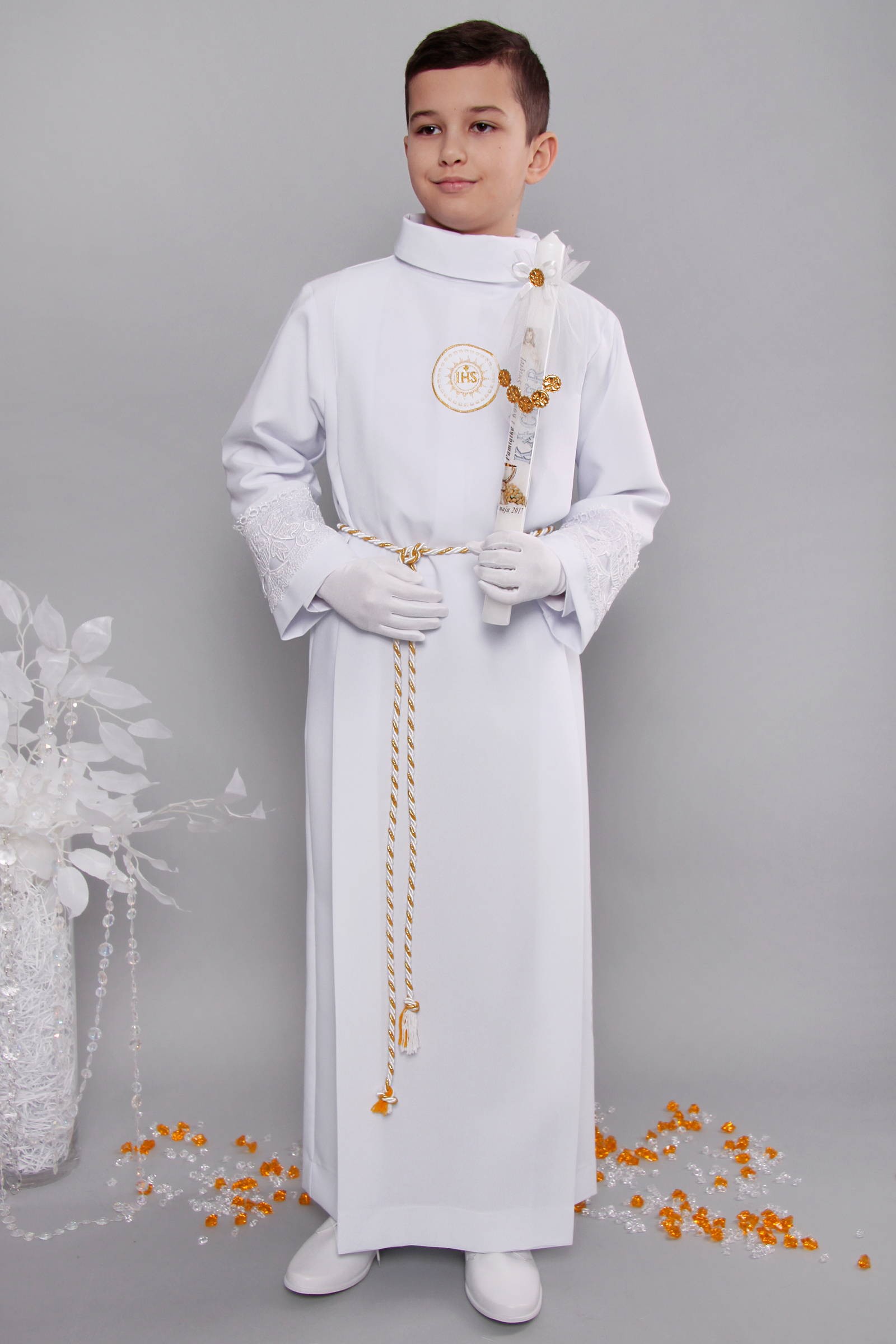 Kommunion albe mit guipure 13/UK-Z3 - obraz 3