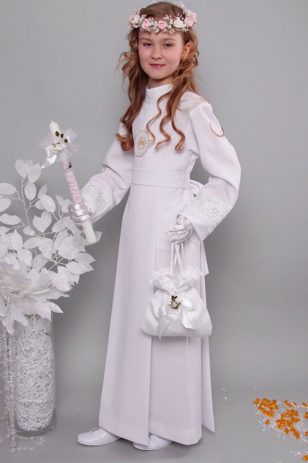 Kommunion albe mit guipure 12a/UK-K - obraz 2