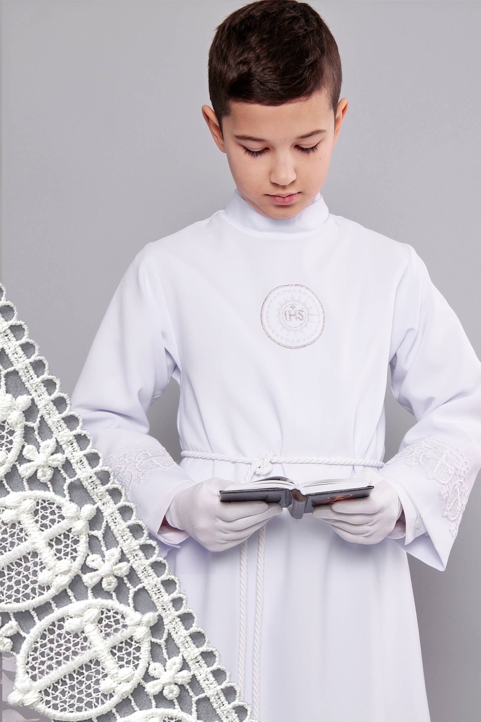 Kommunion albe mit guipure 14/UK-R2 - obraz 0