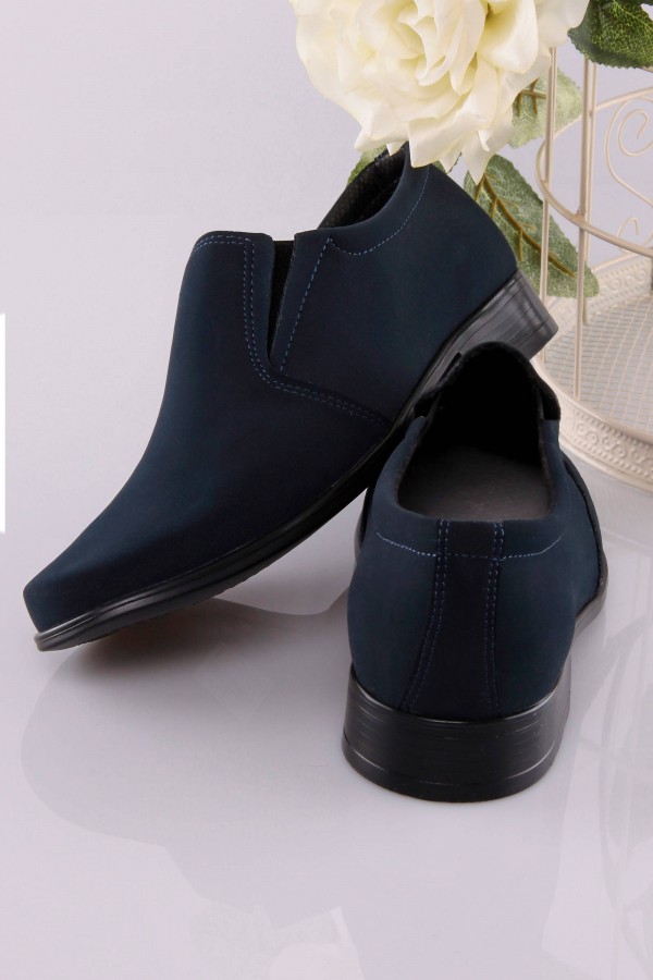 Kommunionschuhe UK-017 - Mokassins aus Nubuk marineblau Kommunionschuhe UK-017 - Mokassins aus Nubuk marineblau - obraz 3
