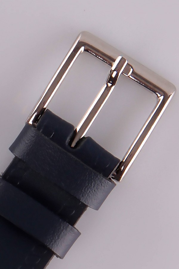 Kommunionhosengürtel - marineblaues Leder - obraz 2