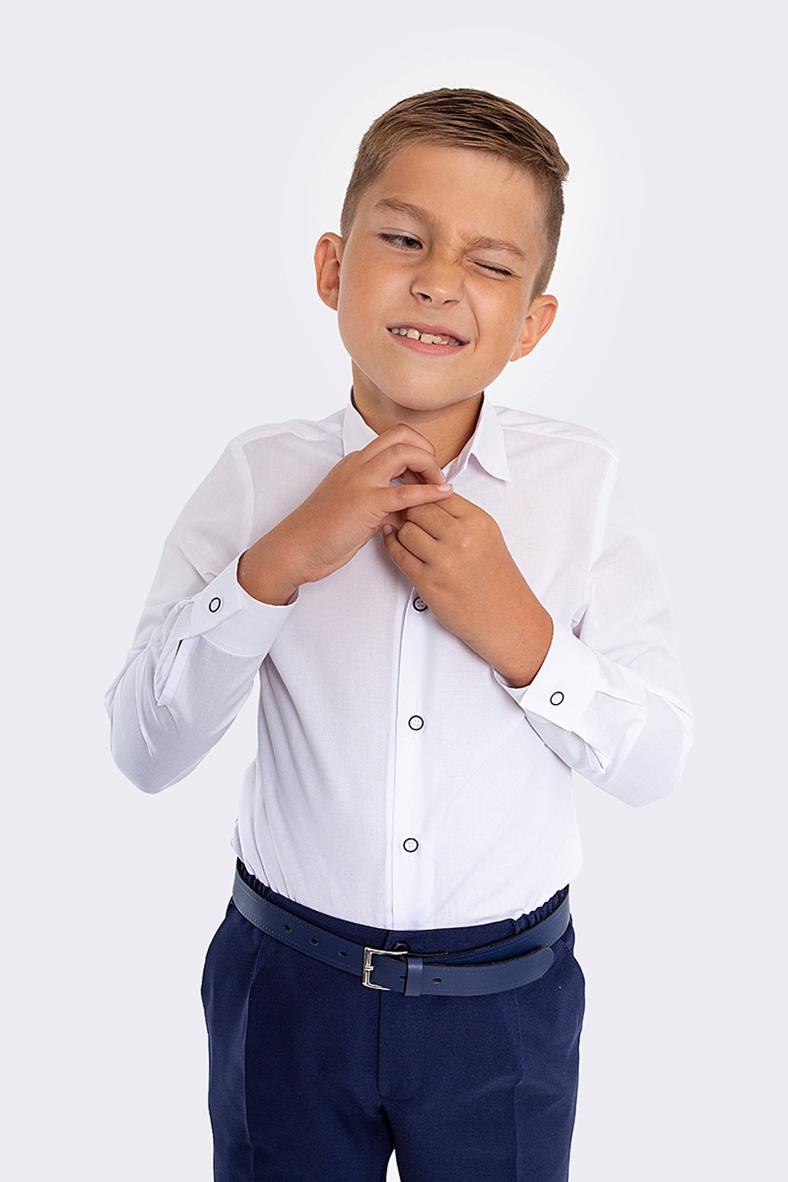 Kommunionshemd mit Zierknöpfen UK-1Ks/g slim TALIA - obraz 0