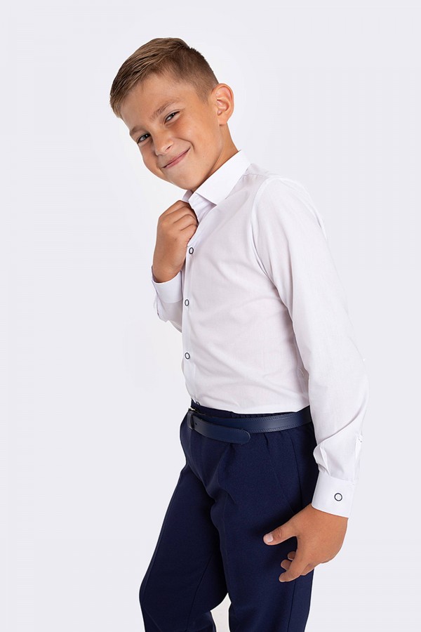 Kommunionshemd mit Zierknöpfen UK-1Ks/g slim TALIA - obraz 4