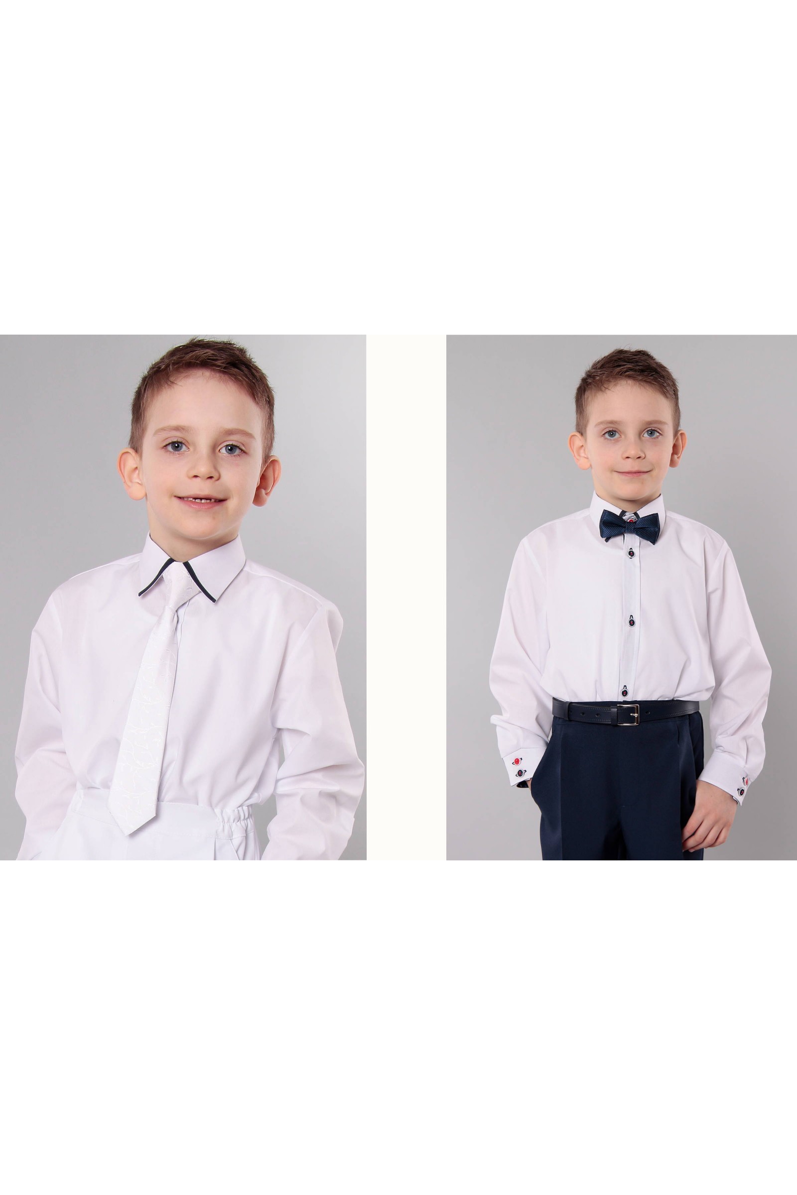 Kommunionhemd mit Kragen mit Gürtel UK-4/Ks - obraz 4