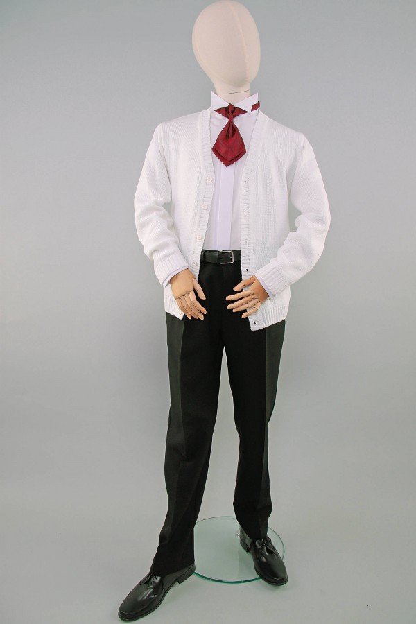 UK-MKbr-maroon Kommunion Fliege - obraz 1