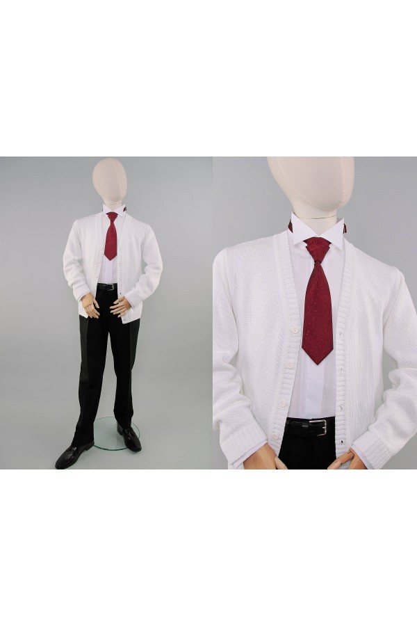 Kommunionskrawatte UK-KRbr2 kastanienbraun - obraz 2