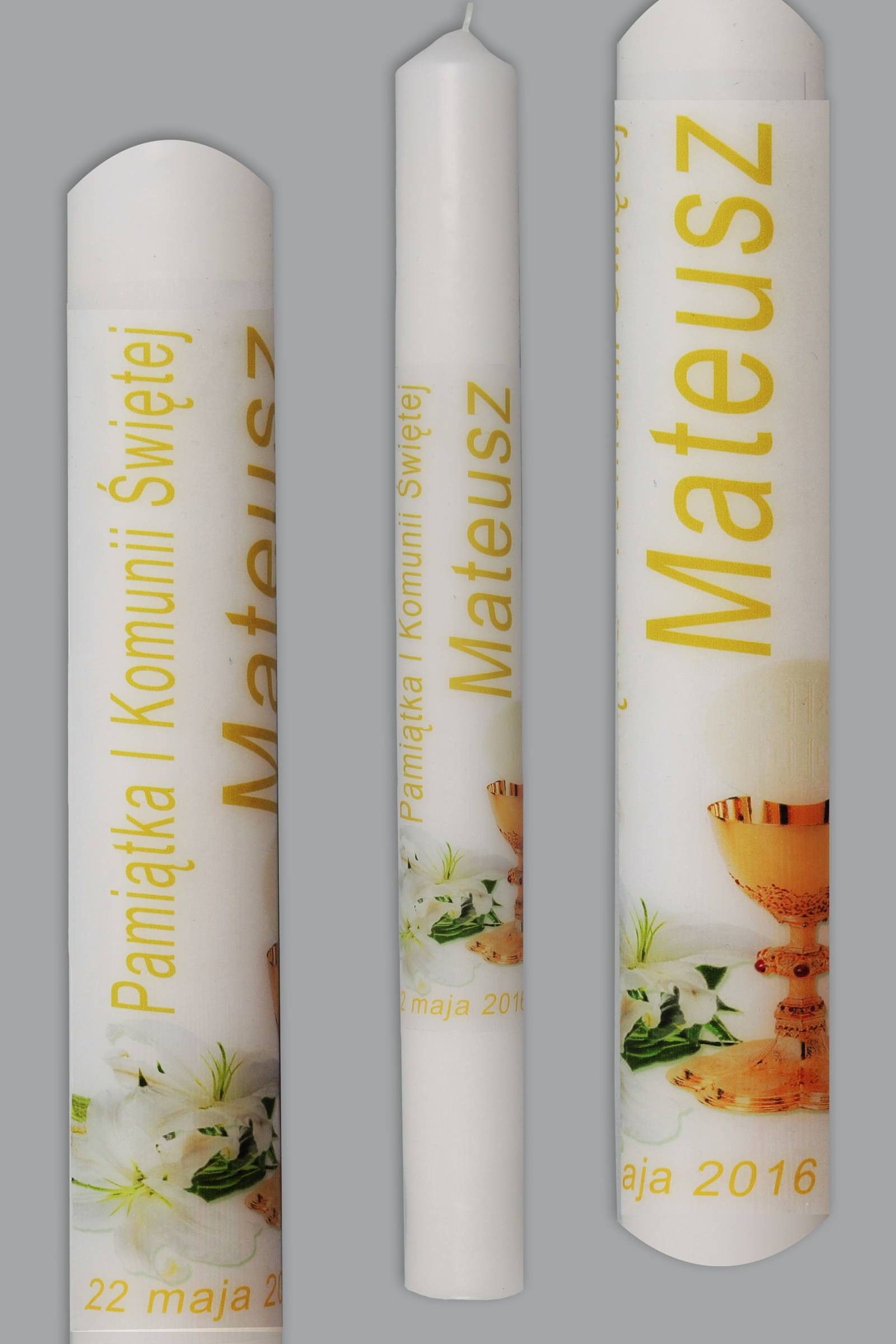 Kommunionkerze zur Personalisierung UK-SW-KN1b/ch - obraz 0