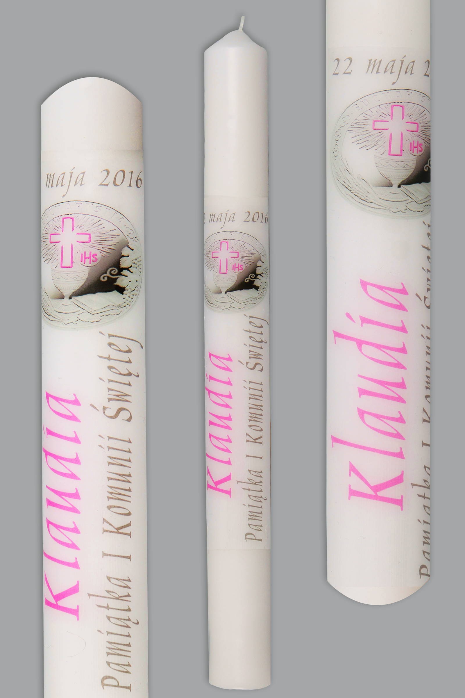 Kommunionkerze zur Personalisierung UK-SW-KN1c/dz - obraz 0