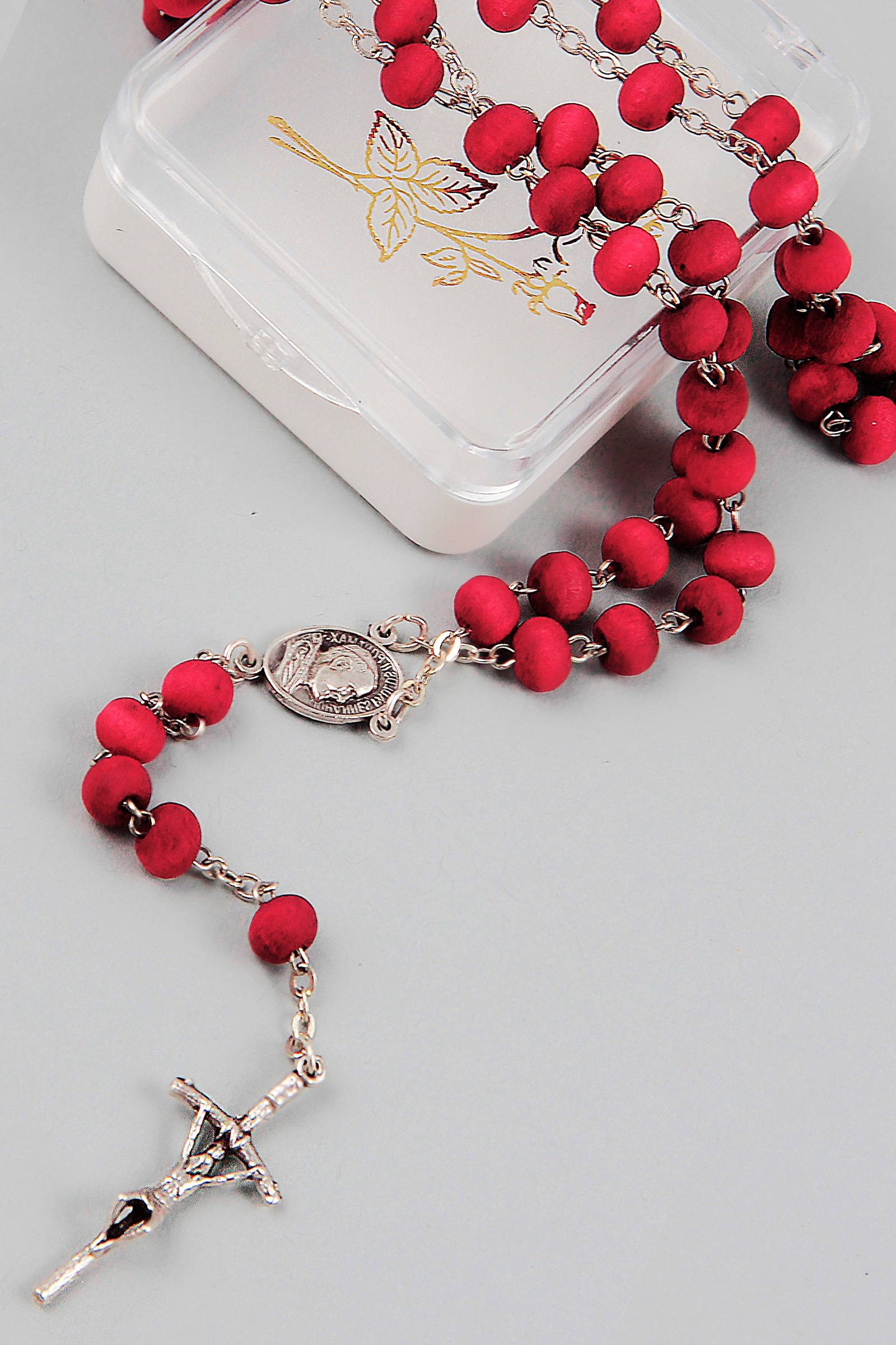 Kommunion-Rosenkranz - duftendes Rot UK-ZC - obraz 0