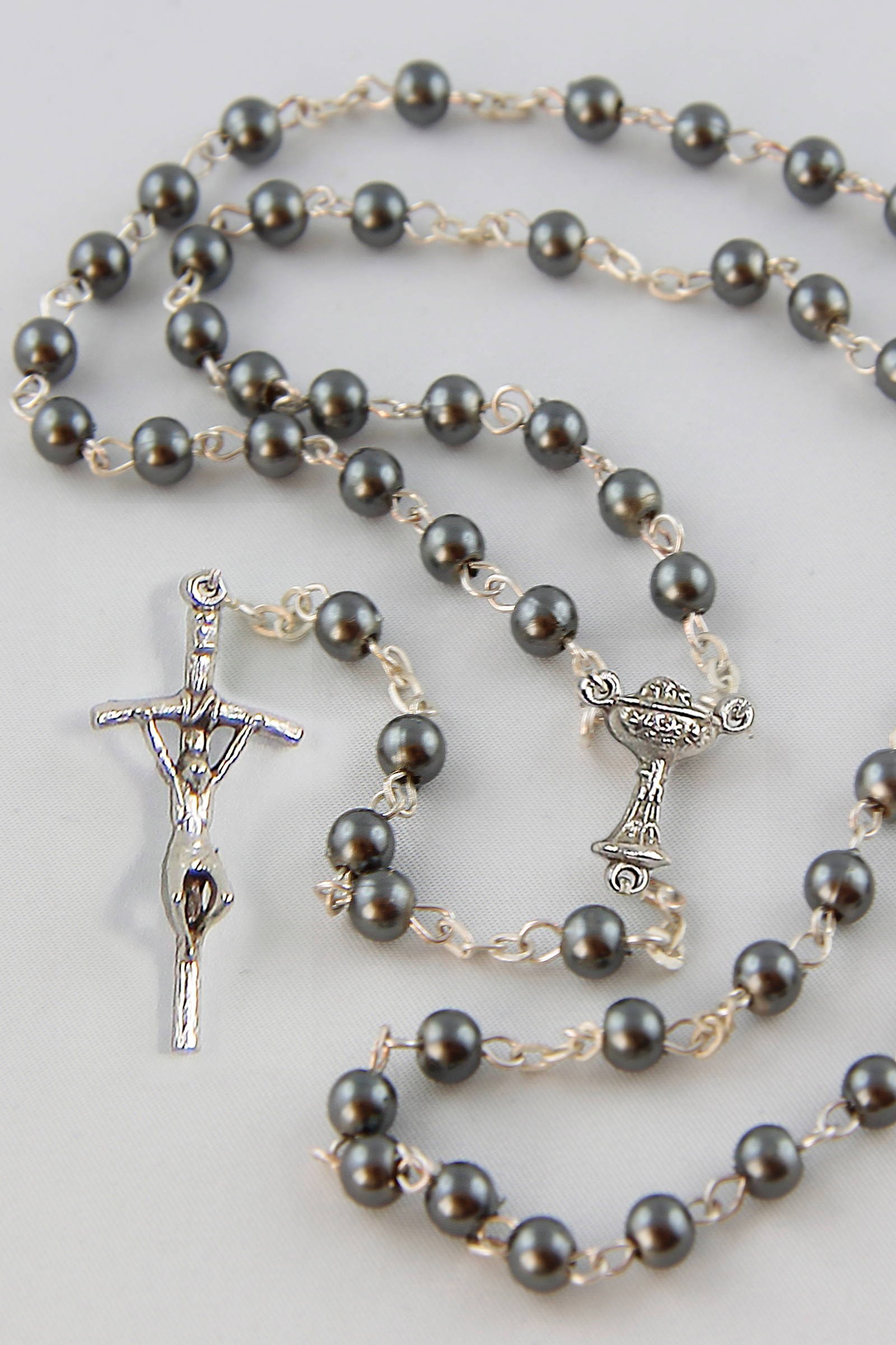 Kommunion-Rosenkranz - Perlgraphit UK-PG - obraz 0