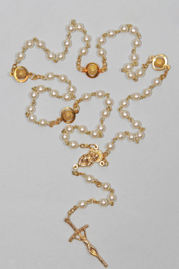 Kommunion-Rosenkranz - Perle aus Gold UK-PZ - obraz 1
