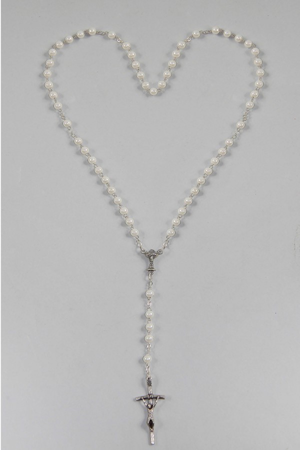 Kommunion-Rosenkranz - perlweiß UK-PB - obraz 1