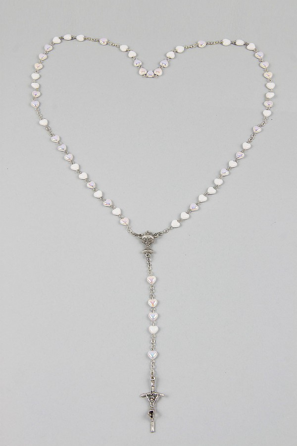 Kommunion-Rosenkranz - Herz weiß UK-SB - obraz 2