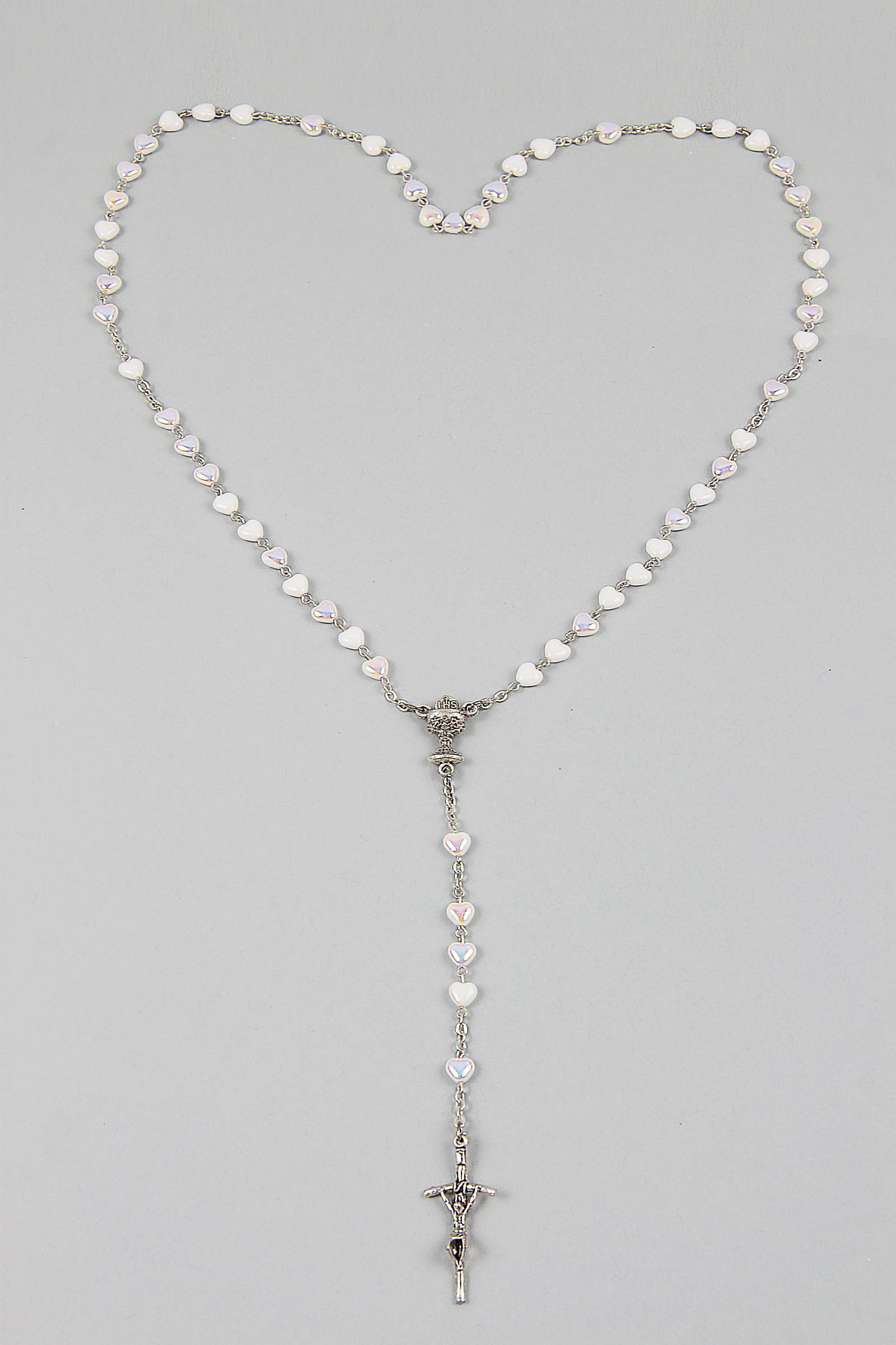 Kommunion-Rosenkranz - Herz weiß UK-SB - obraz 2