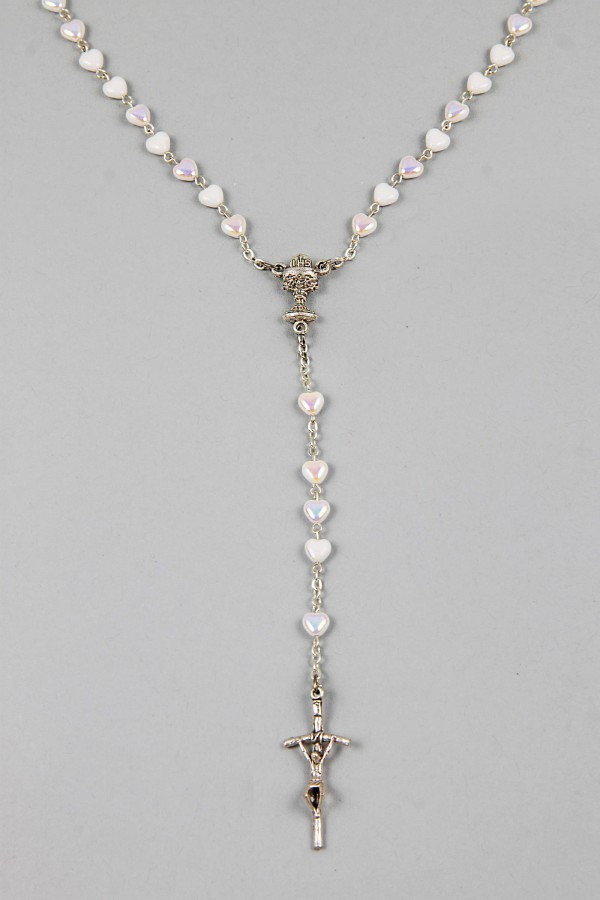 Kommunion-Rosenkranz - Herz weiß UK-SB - obraz 3