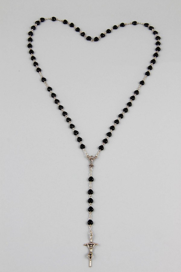 Kommunion-Rosenkranz - Herz schwarz UK-SC - obraz 2