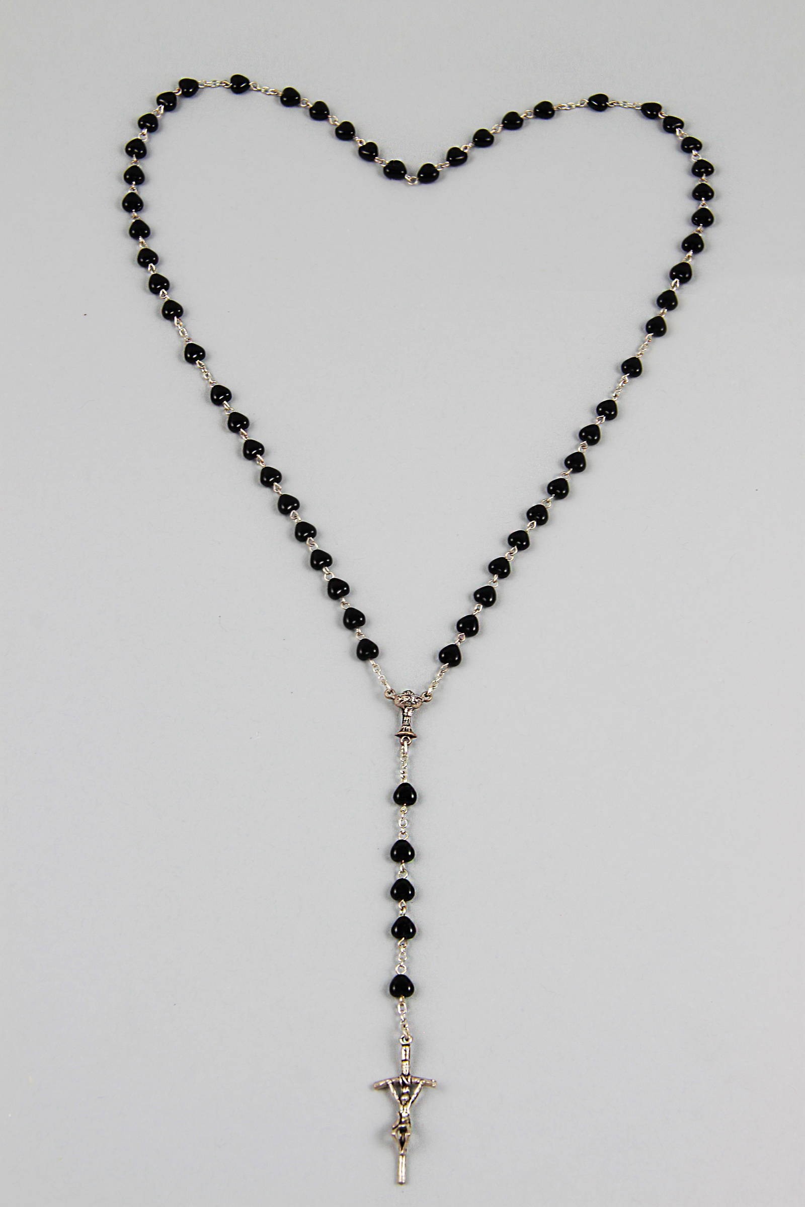 Kommunion-Rosenkranz - Herz schwarz UK-SC - obraz 2