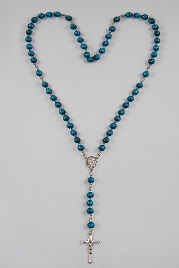 Kommunion-Rosenkranz - Holz blau UK-DN - obraz 1