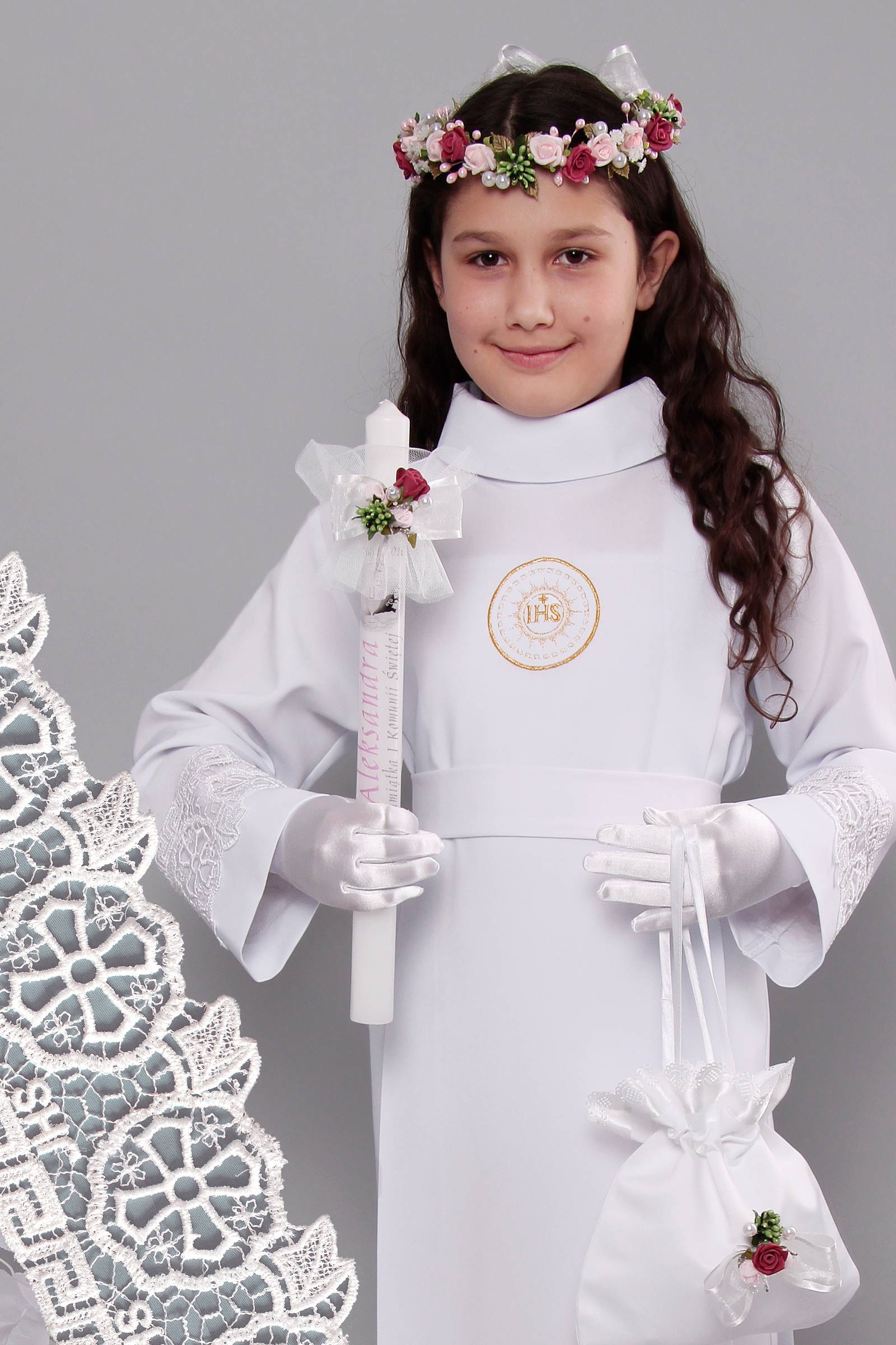 Kommunion albe mit guipure 13a/UK-Z1 - obraz 0