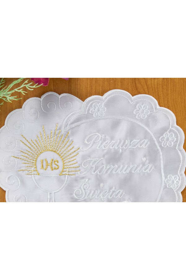 Besticktes Kommunion-Taschentuch UK-CH1 - obraz 2