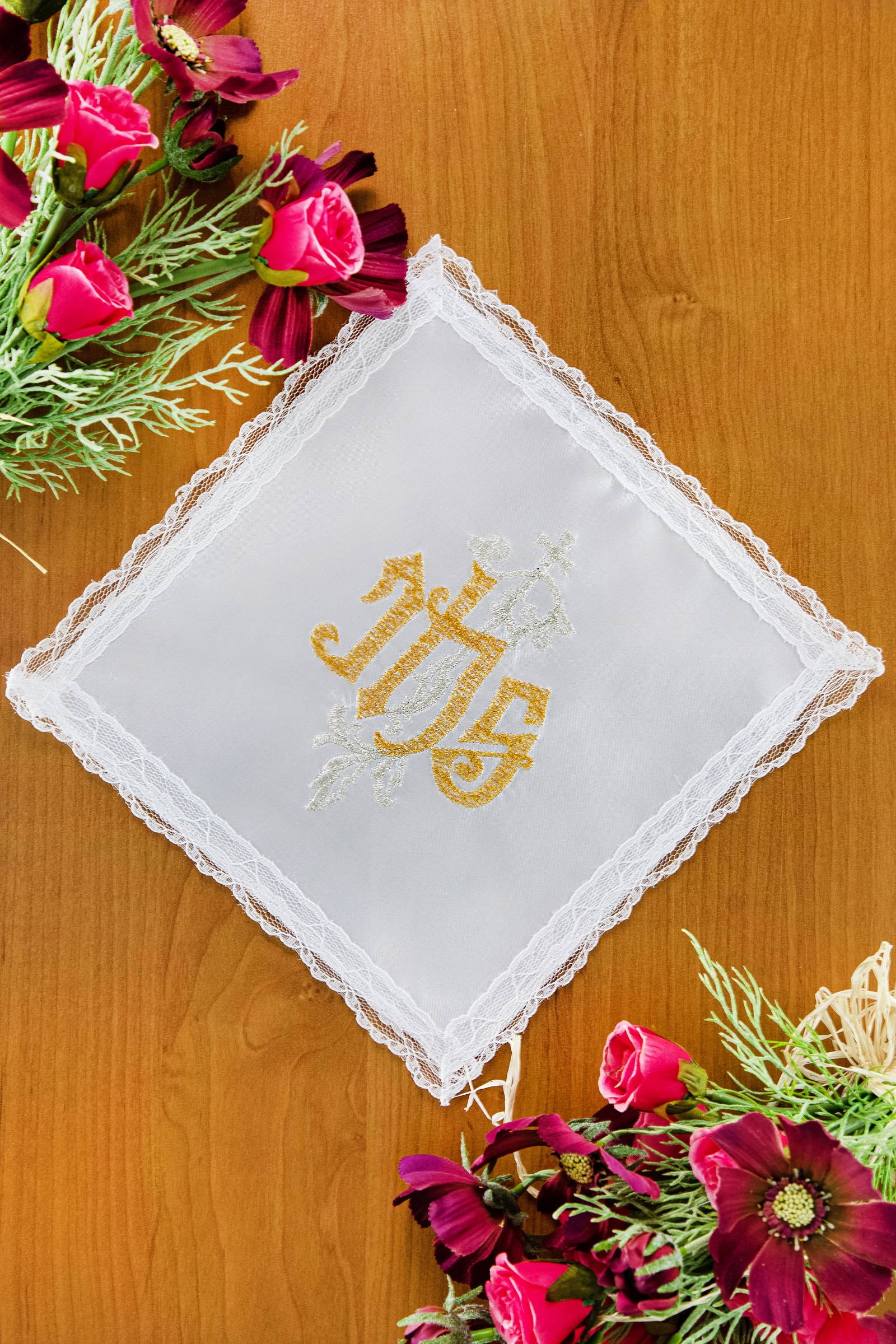 Besticktes Kommunion-Taschentuch UK-CH9 - obraz 0