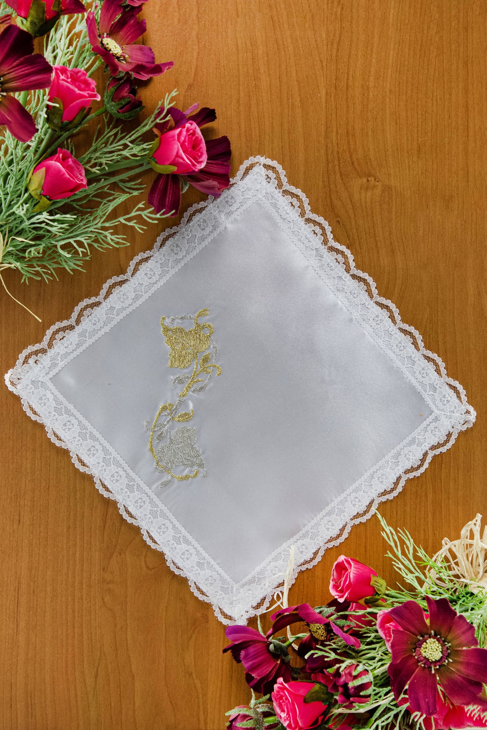 Besticktes Kommunion-Taschentuch UK-CH10 - obraz 0