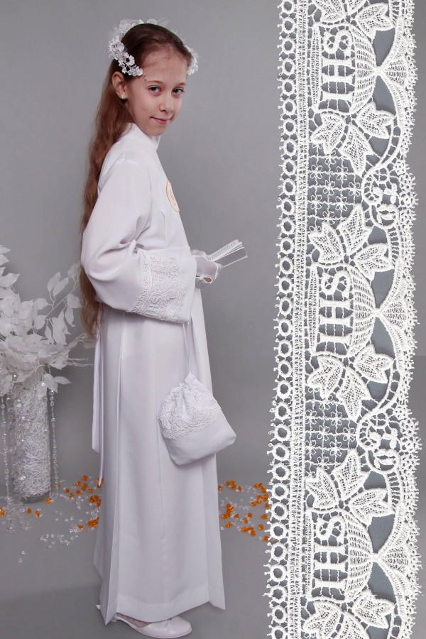 Kommunion albe mit guipure 8a/UK-Z3 - obraz 1