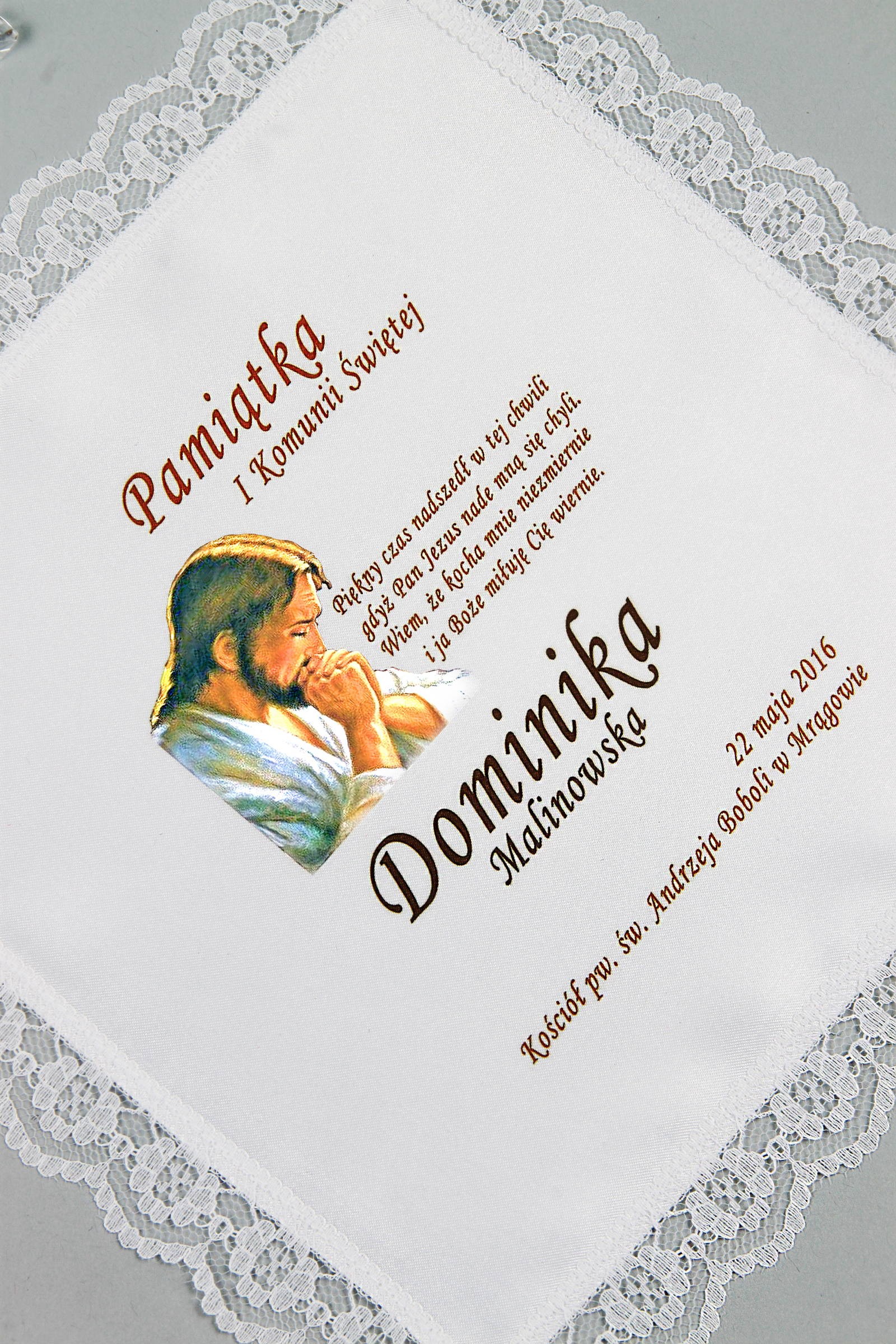 Kommunion-Taschentuch mit Grafik personalisiert UK-CHGI 3 - obraz 0