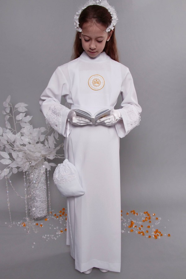 Kommunion albe mit guipure 8a/UK-Z3 - obraz 2