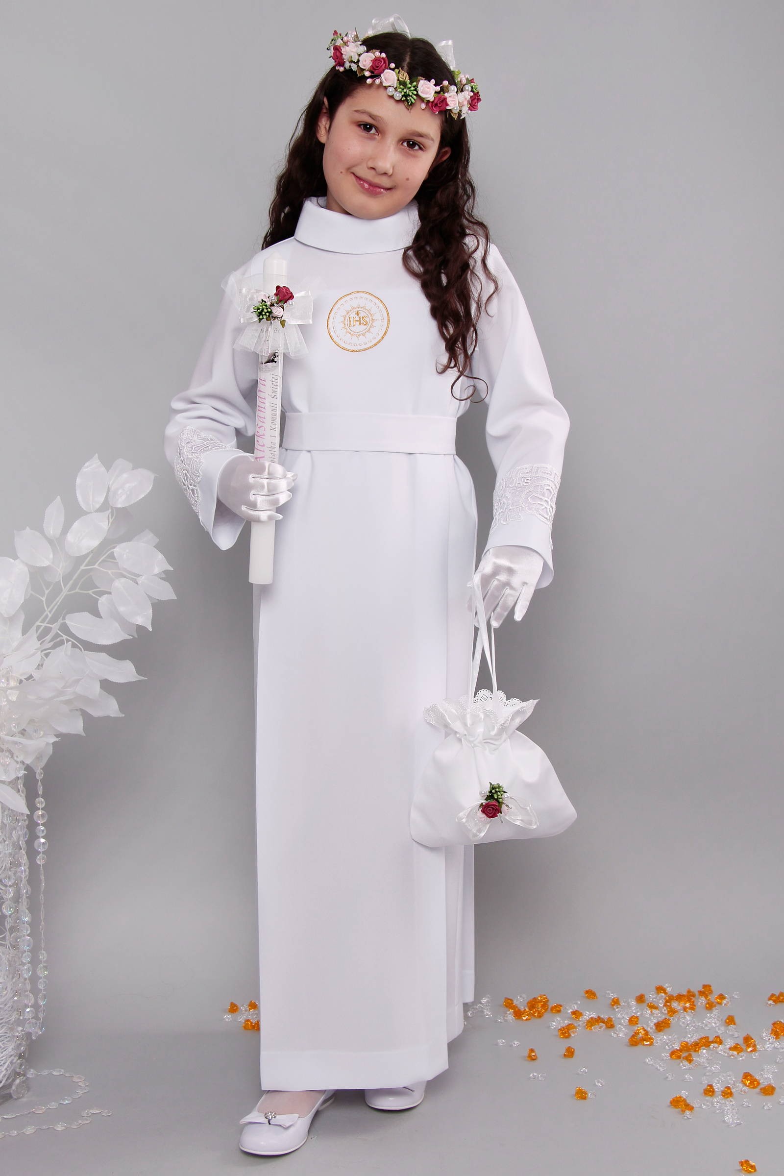 Kommunion albe mit guipure 13a/UK-Z1 - obraz 2