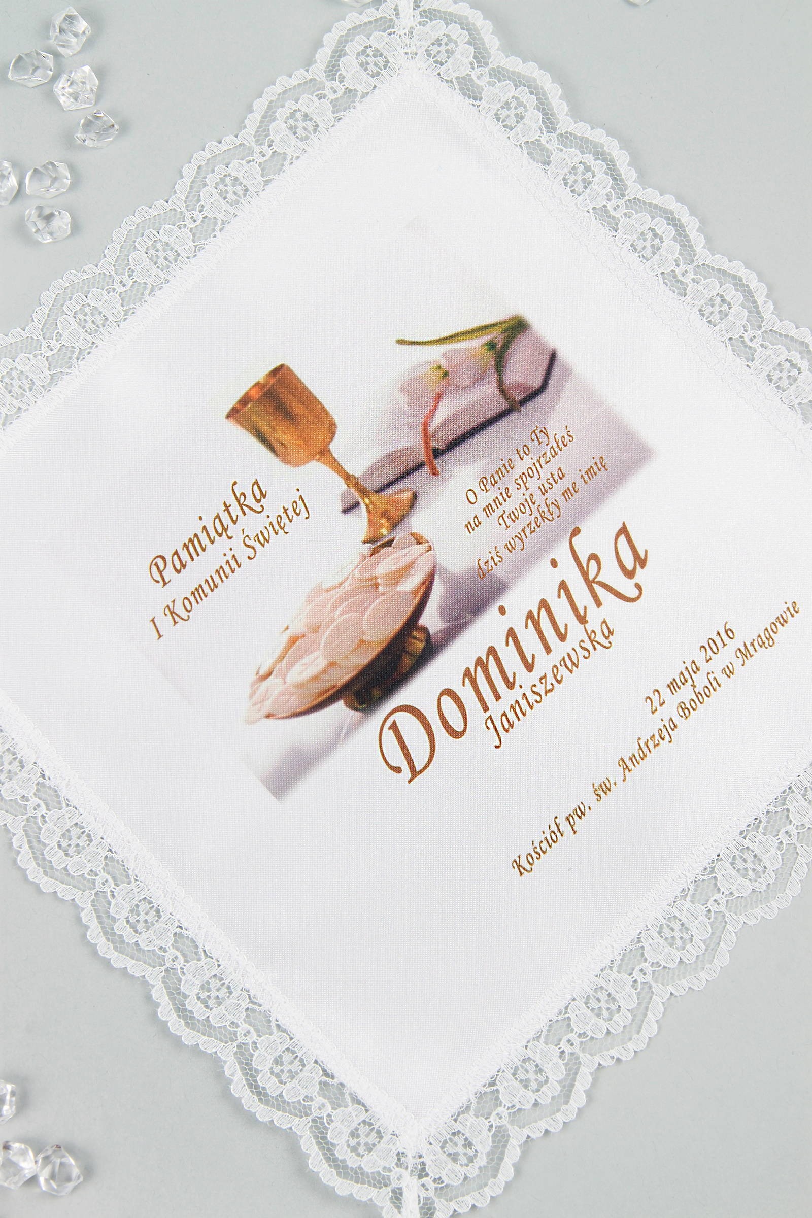 Kommunion-Taschentuch mit Grafik personalisiert UK-CHGI 9 - obraz 0