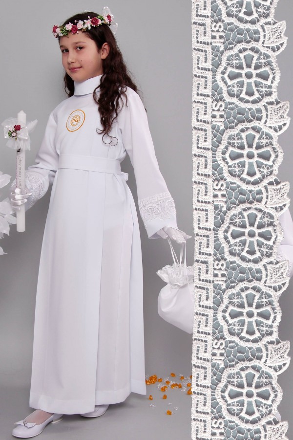 Kommunion albe mit guipure 13a/UK-Z1 - obraz 1