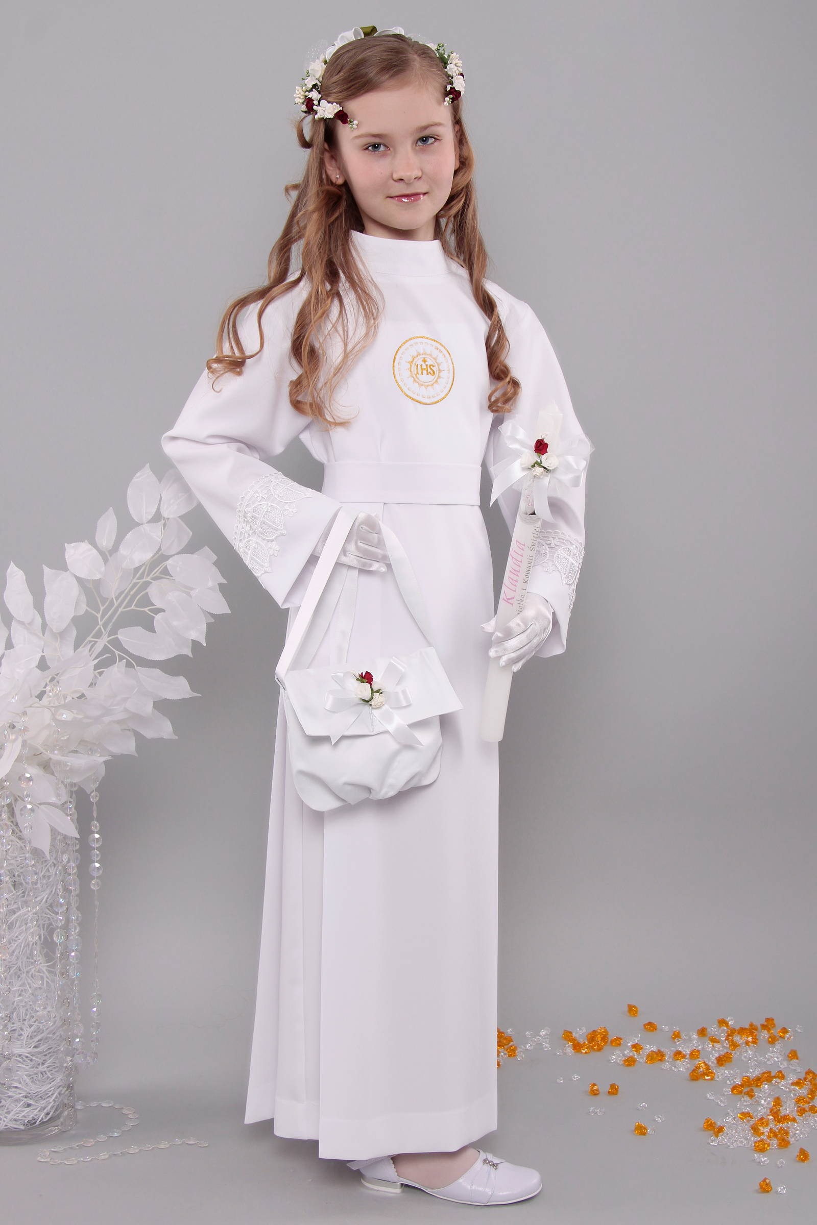 Kommunion albe mit guipure 8a/UK-Z2 - obraz 2