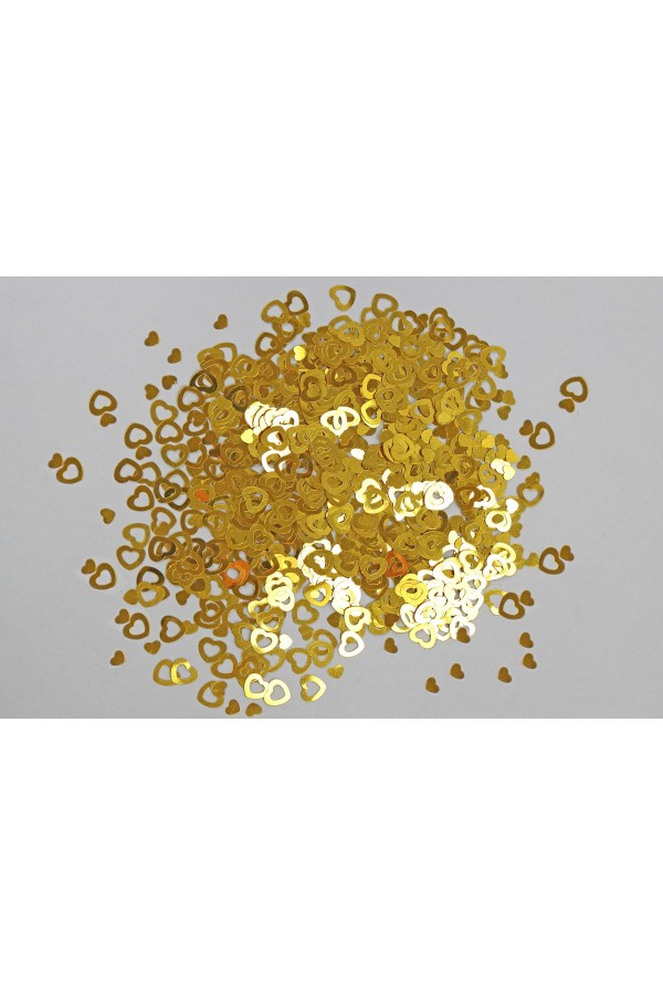 Tischdekoration zur Kommunion - Konfetti goldene Herzen - obraz 1