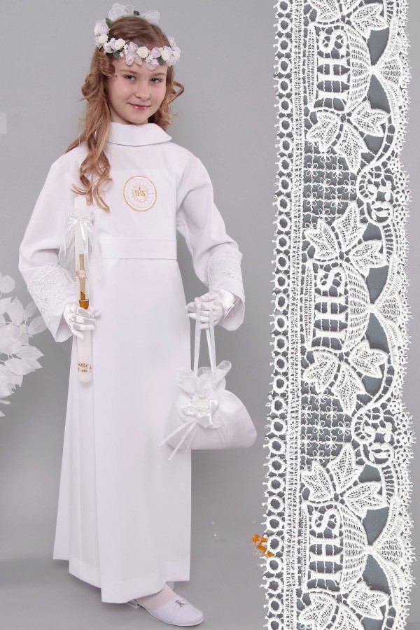 Kommunion albe mit guipure 13a/UK-Z3 - obraz 1