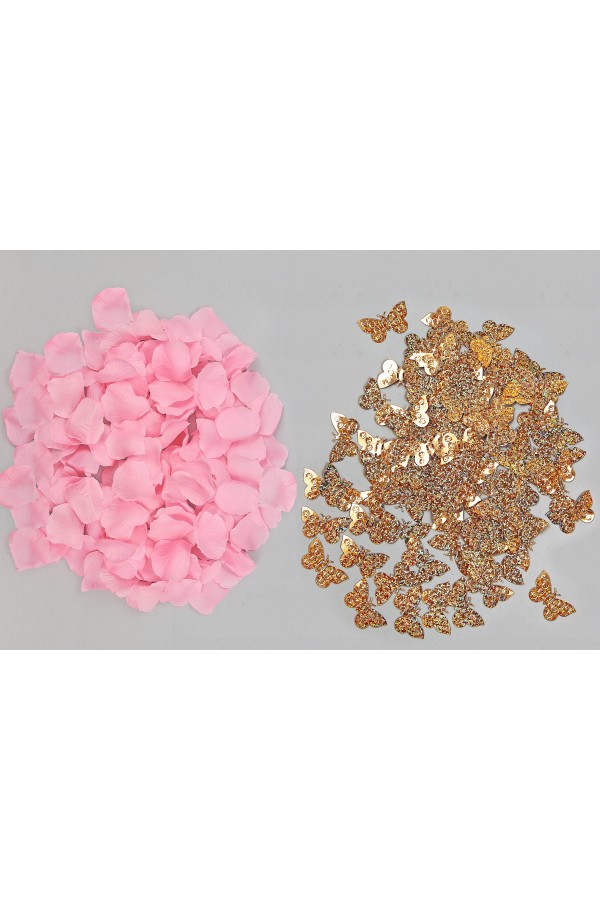 Tischdekoration für die Kommunion - Set mit Schmetterlingen und Rosenblättern - obraz 3