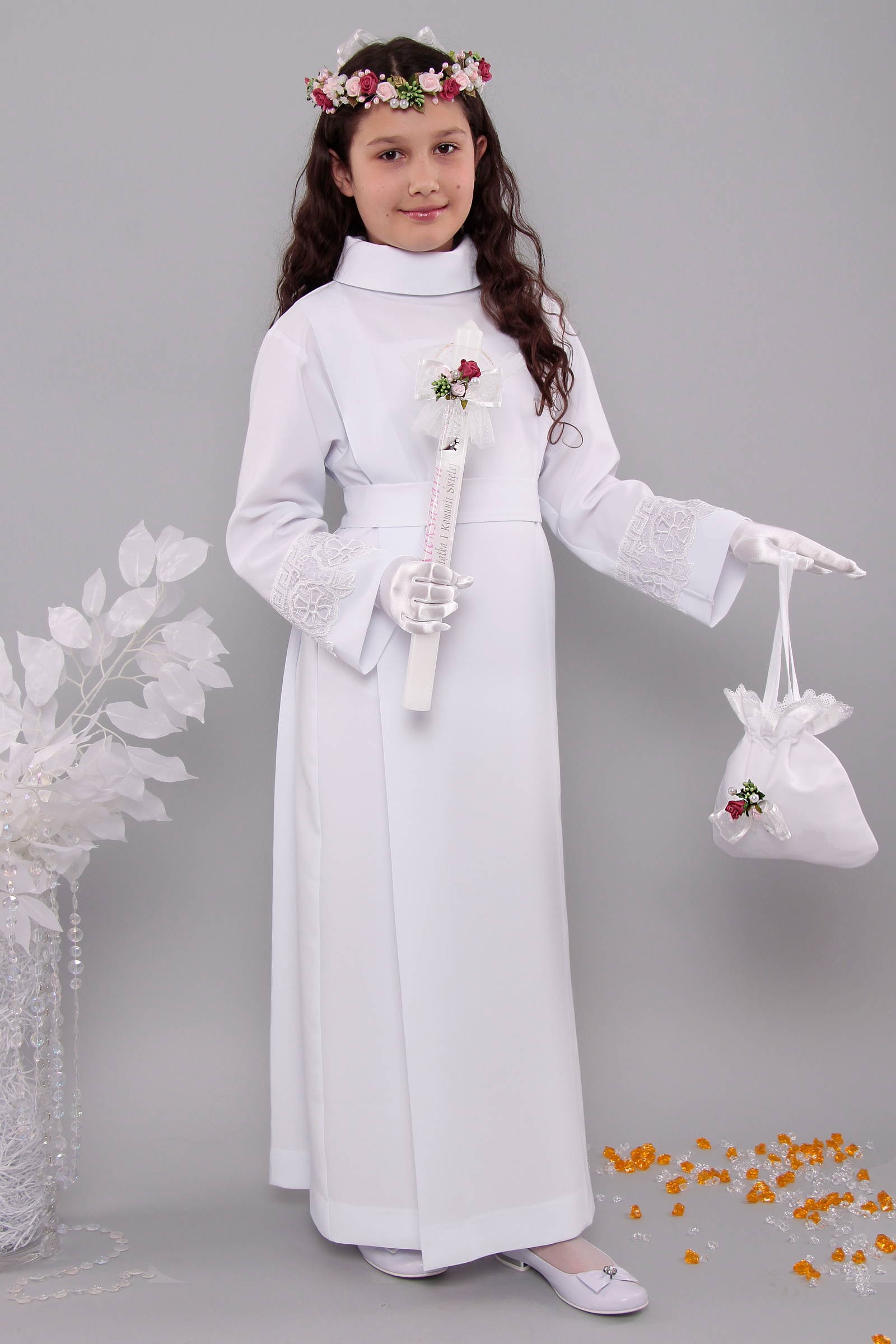 Kommunion albe mit guipure 13a/UK-Z1 - obraz 3