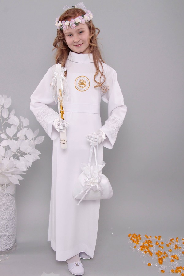 Kommunion albe mit guipure 13a/UK-Z3 - obraz 2