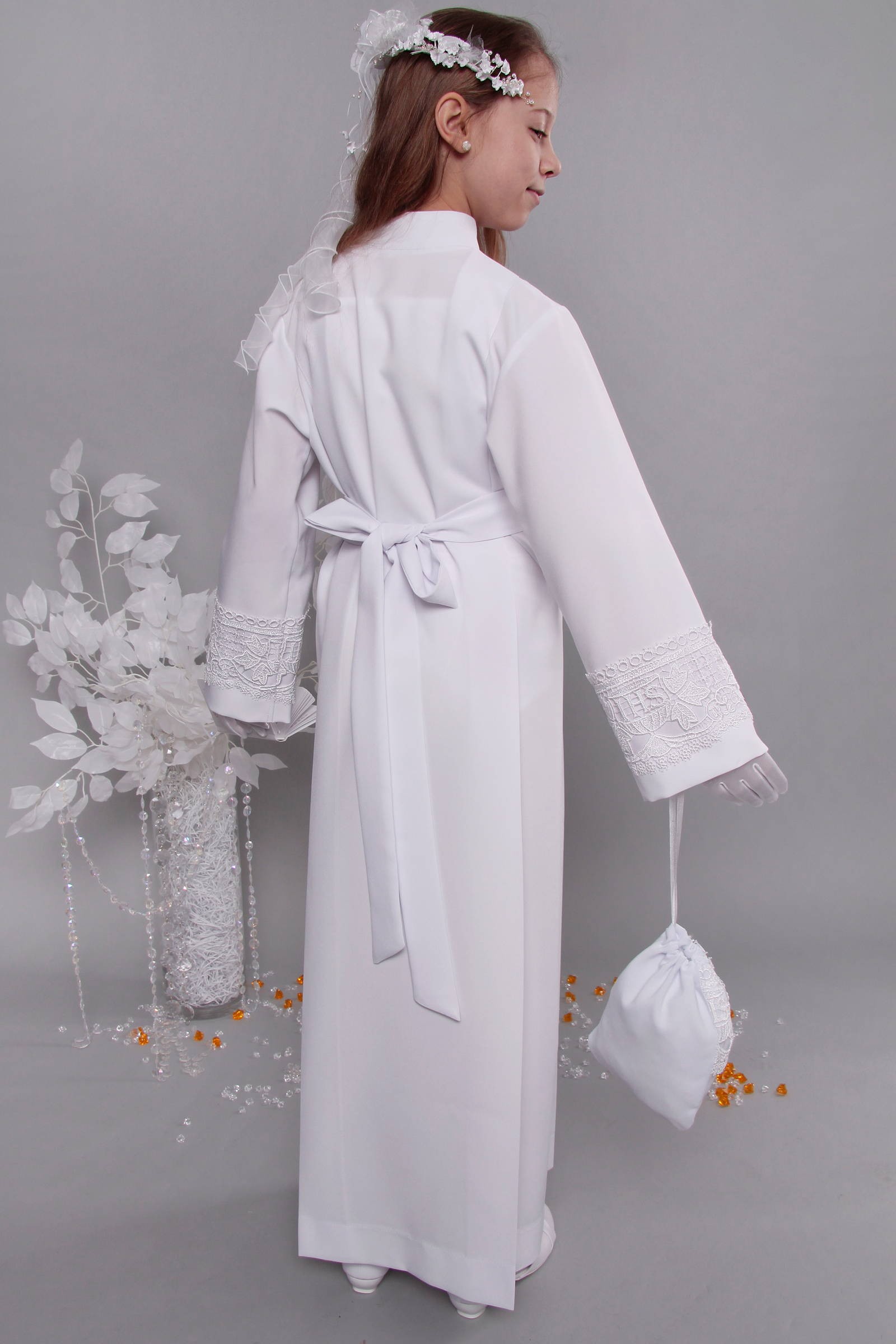 Kommunion albe mit guipure 8a/UK-Z3 - obraz 3