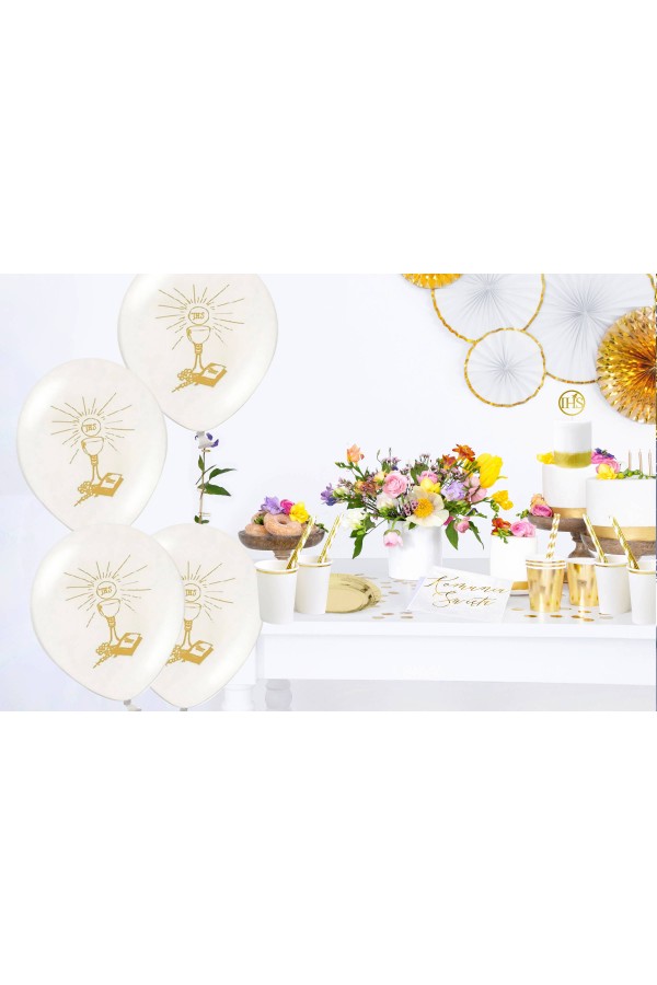 Kommunion Luftballons - weiß - obraz 3