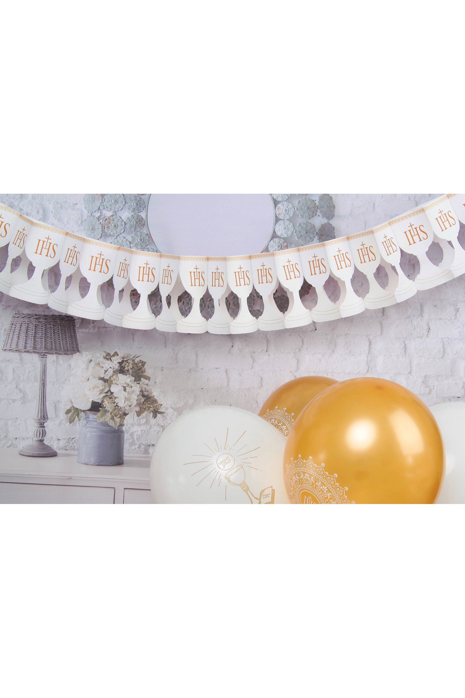 Kommunion-Banner - weiß - obraz 1