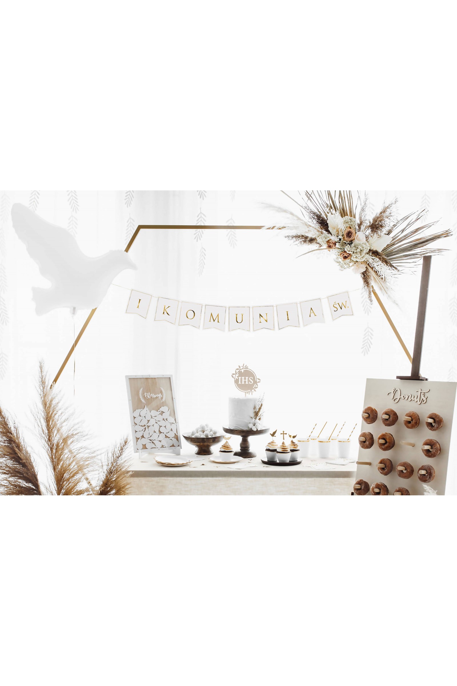 Kommuniongirlande - goldene Buchstaben - obraz 1