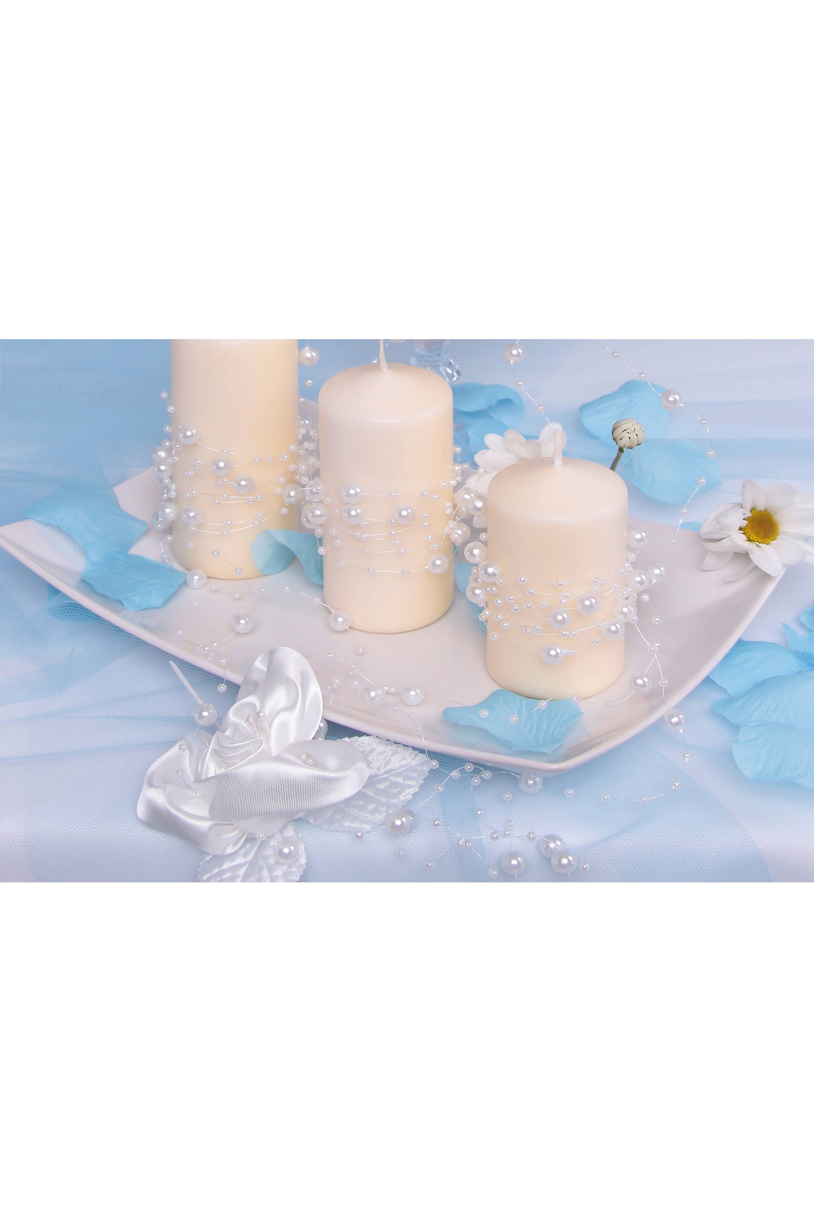 Weiße Perle in Kommunionsgirlande - obraz 2