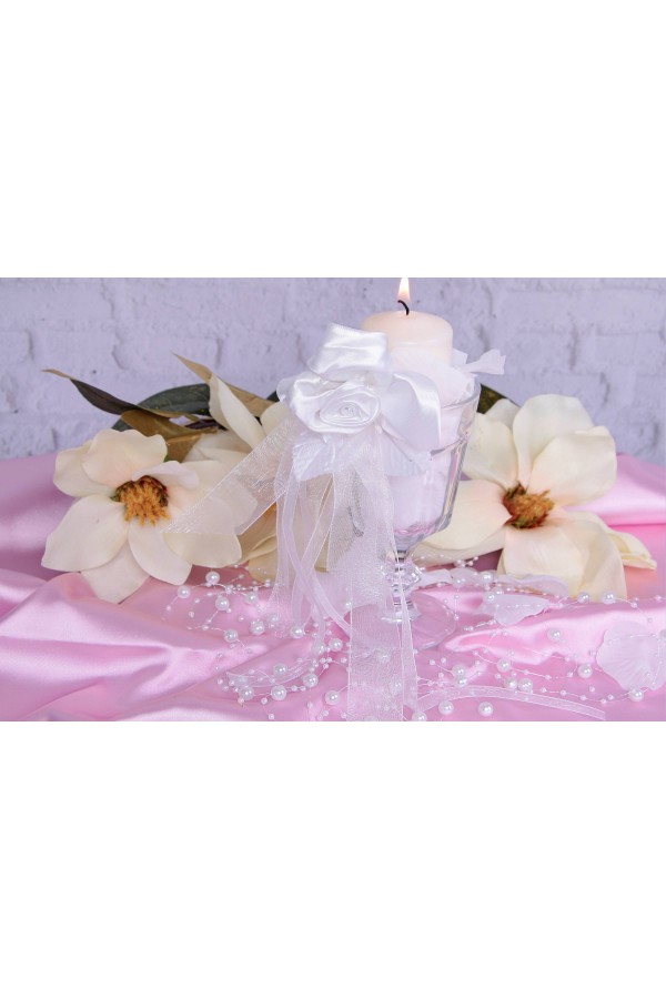 Weiße Perle in Kommunionsgirlande - obraz 3