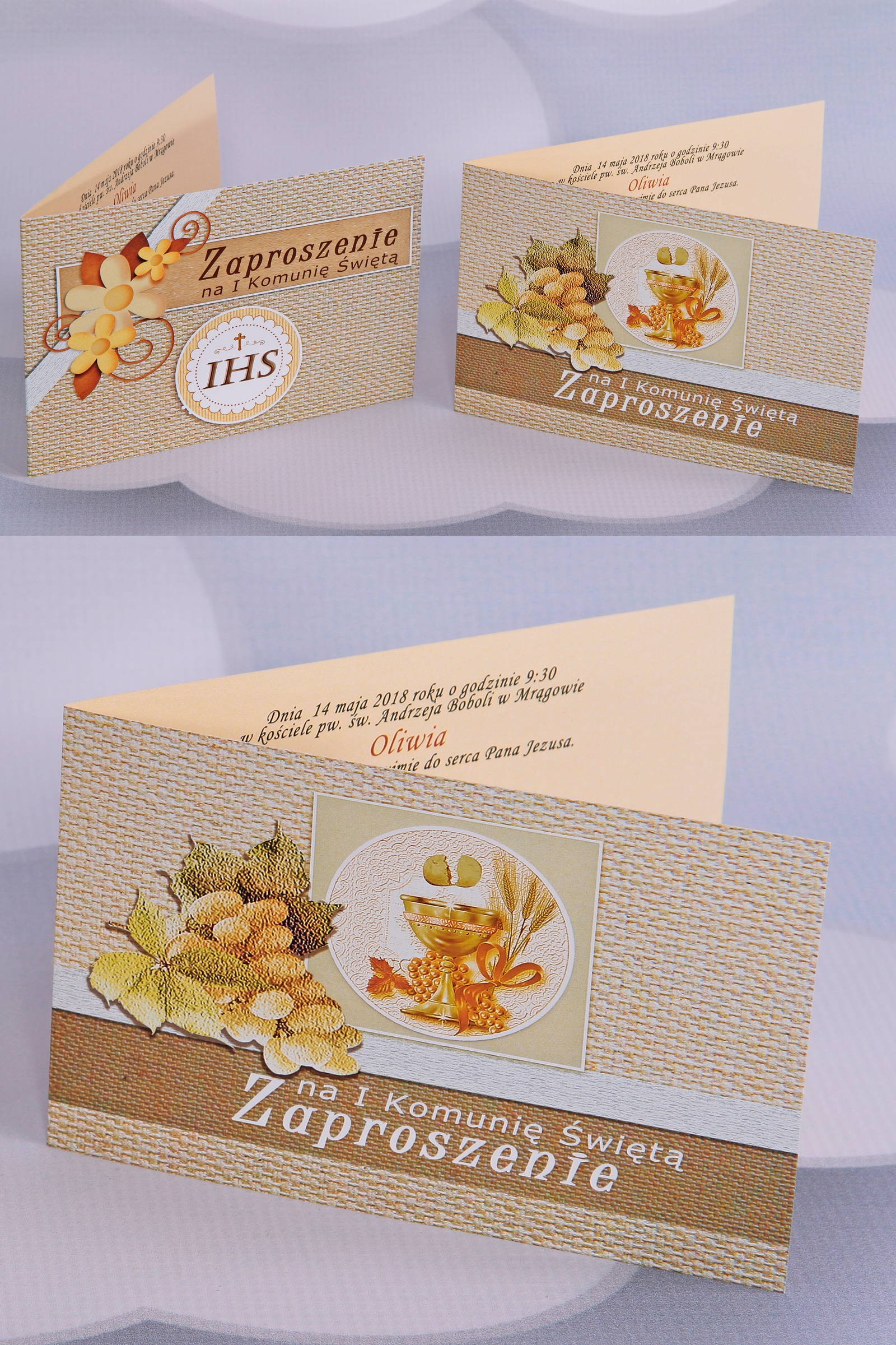 Personalisierte Kommunioneinladungen beliebt - Leinwand 2 (a,d) - obraz 0