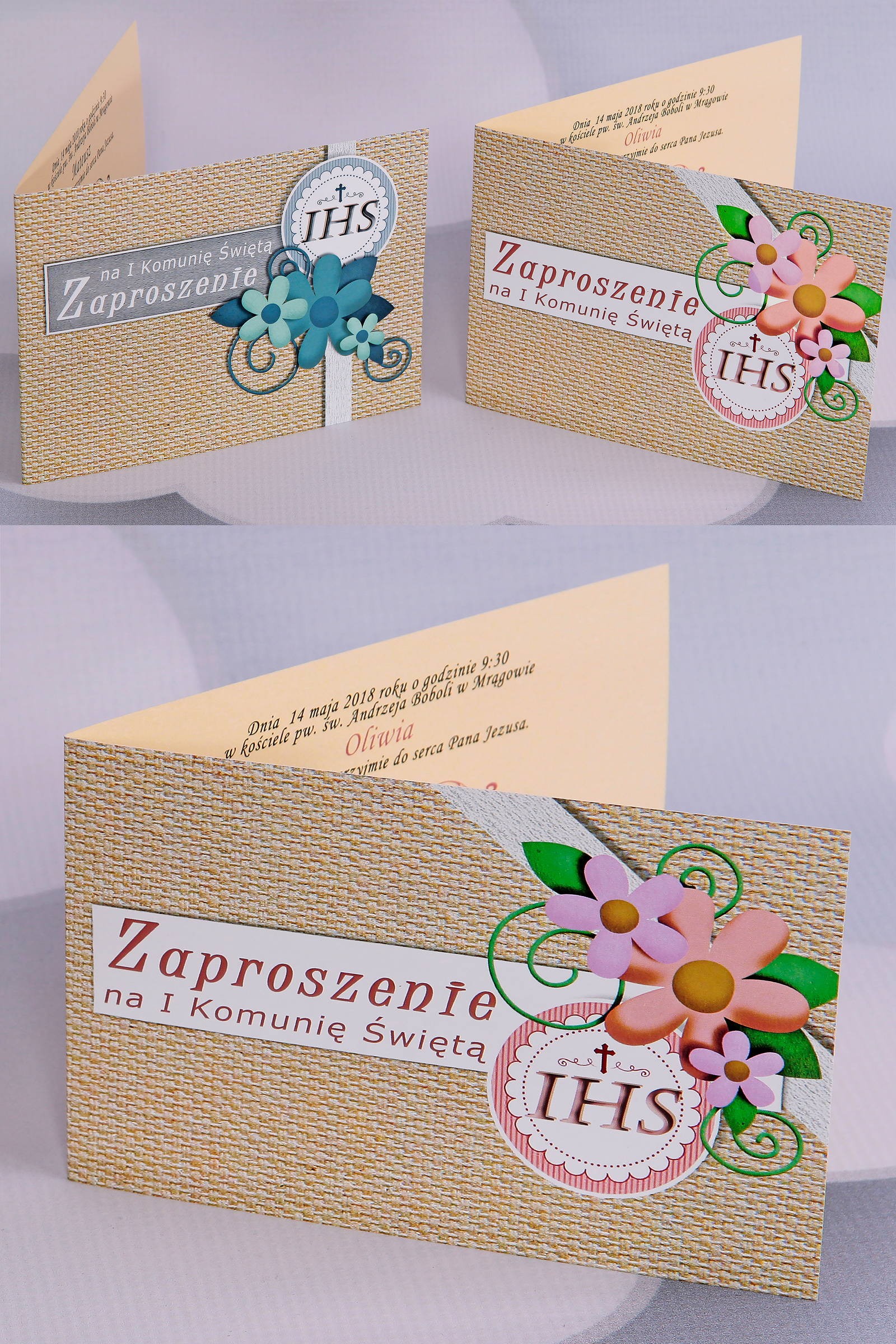 Personalisierte Kommunioneinladungen beliebt - Leinwand 2 (b,c) - obraz 0