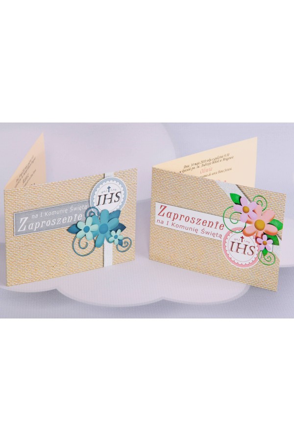 Personalisierte Kommunioneinladungen beliebt - Leinwand 2 (b,c) - obraz 1