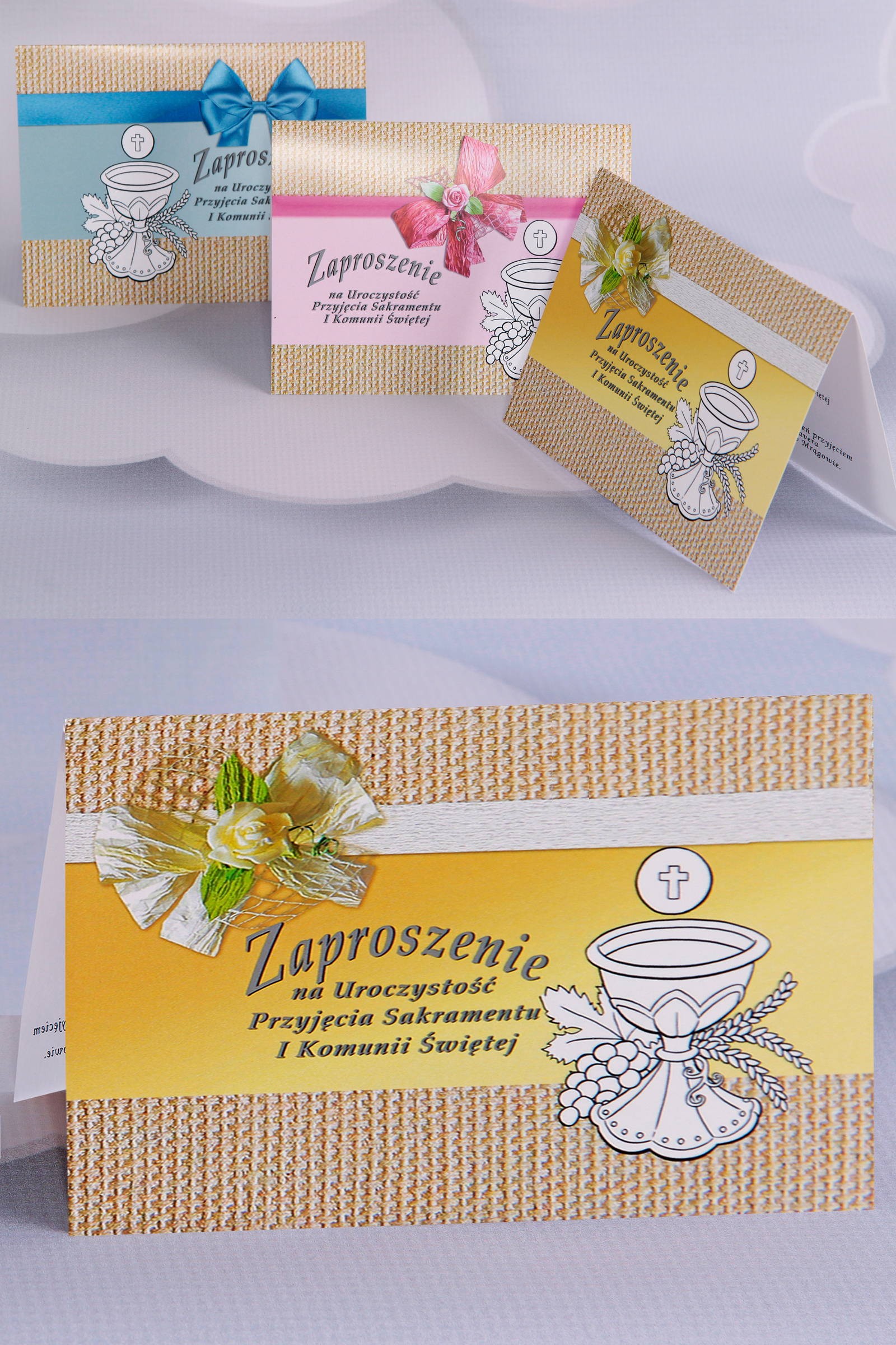 Personalisierte Kommunioneinladungen beliebt - Leinwand 4 (a,b,c) - obraz 0